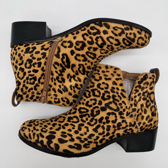 Vionic Clara Leather Cow Hair Leopard Ankle Boot Size 8.5 - Picture 7 of 12